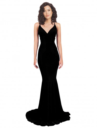 Black V-Neck Sleeveless Open Back Mermaid Formal Evening Gown / Prom Dress / Bridesmaid Dress Townsville