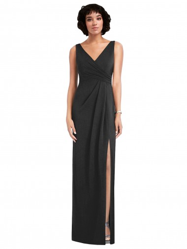 Black V-Neck Sleeveless V-Back Sheath Formal Evening Gown / Prom Dress / Bridesmaid Dress Townsville