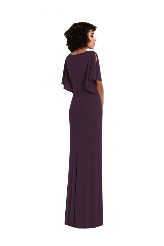 Grape V-Neck Split Sleeves Sheath Formal Evening Gown / Prom Dress / Bridesmaid Dress Townsville