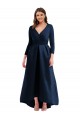 Dark Navy V-Neck Long Sleeves Ball Gown High Low Plus Size Evening Gown / Prom Dress / Bridesmaid Dress Townsville