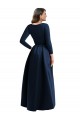 Dark Navy V-Neck Long Sleeves Ball Gown High Low Plus Size Evening Gown / Prom Dress / Bridesmaid Dress Townsville