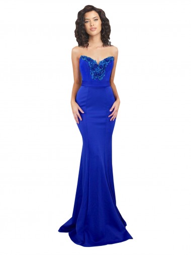 Royal Blue High Neck Sleeveless Low Back Mermaid Formal Evening Gown / Prom Dress / Bridesmaid Dress Townsville