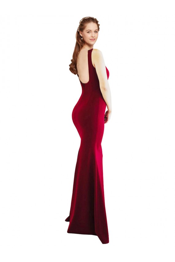 Burgundy Square Neck Sleeveless Mermaid Formal Evening Gown / Prom Dress / Bridesmaid Dress Townsville