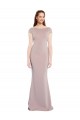 Dusty Pink Boat Neck Cap Sleeves Tie Back Mermaid Formal Evening Gown / Prom Dress / Bridesmaid Dress Townsville