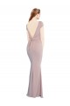 Dusty Pink Boat Neck Cap Sleeves Tie Back Mermaid Formal Evening Gown / Prom Dress / Bridesmaid Dress Townsville