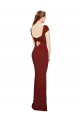 Burgundy Round Neck Cap Sleeves Keyhole Back Mermaid Formal Evening Gown / Prom Dress / Bridesmaid Dress Townsville