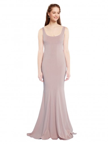 Dusty Pink Scoop Neck Cap Sleeves Mermaid Formal Evening Gown / Prom Dress / Bridesmaid Dress Townsville