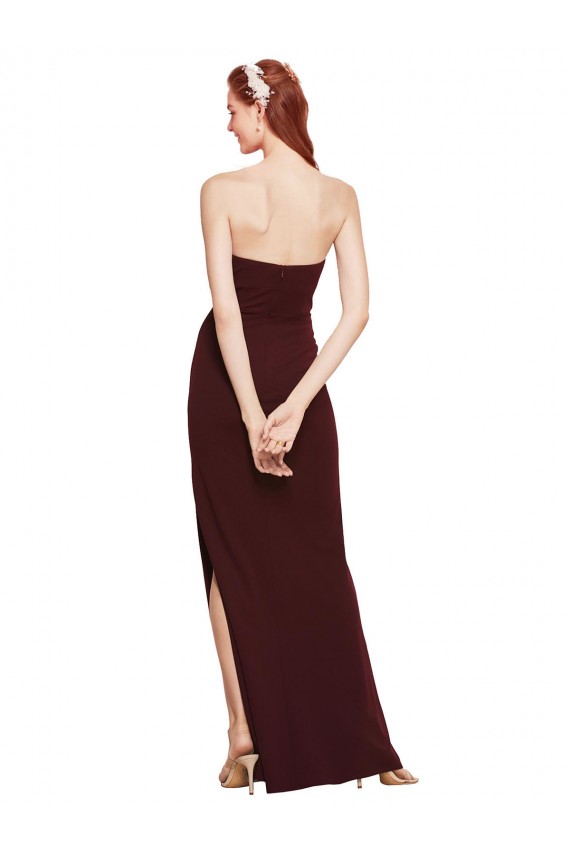 Burgundy Gold Strapless Sleeveless Sheath Formal Evening Gown / Prom Dress / Bridesmaid Dress Townsville