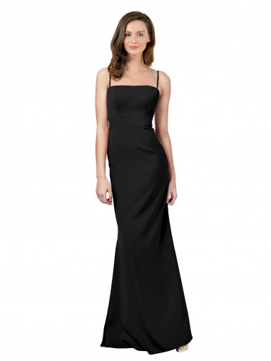 Black Square Neck Sleeveless Low Back Sheath Formal Evening Gown / Prom Dress / Bridesmaid Dress Townsville