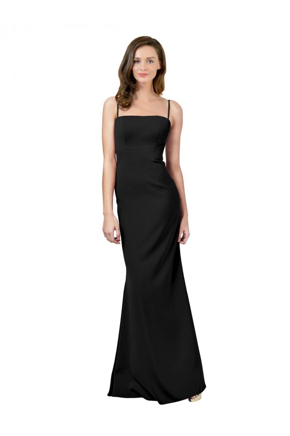 Black Square Neck Sleeveless Low Back Sheath Formal Evening Gown / Prom Dress / Bridesmaid Dress Townsville