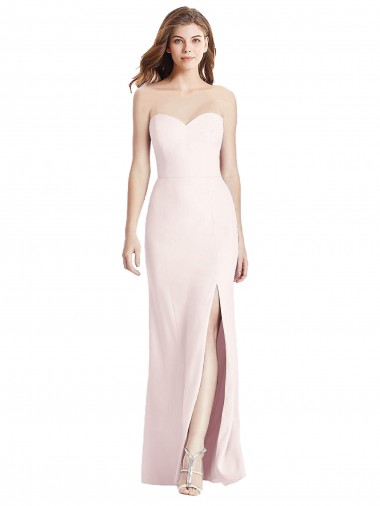 Pink Strapless Sleeveless Low Back Trumpet Semi Formal Evening Dress / Prom Dress / Bridesmaid Dress Townsville