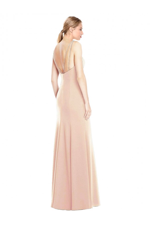 Nude Bateau Neck Sleeveless Open Back Trumpet Semi Formal Evening Dress / Prom Dress / Bridesmaid Dress Townsville