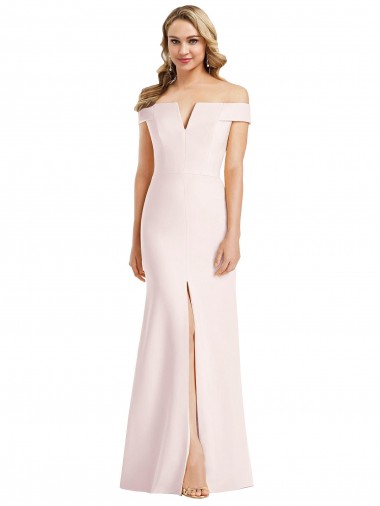 Pink V-Neck Sleeveless Trumpet Bridesmaid Dress / Evening Dress Townsville