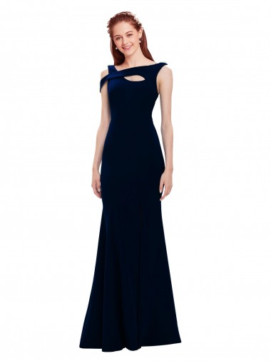 Dark Navy Off the Shoulder Sleeveless Mermaid Formal Evening Gown / Prom Dress / Bridesmaid Dress Townsville