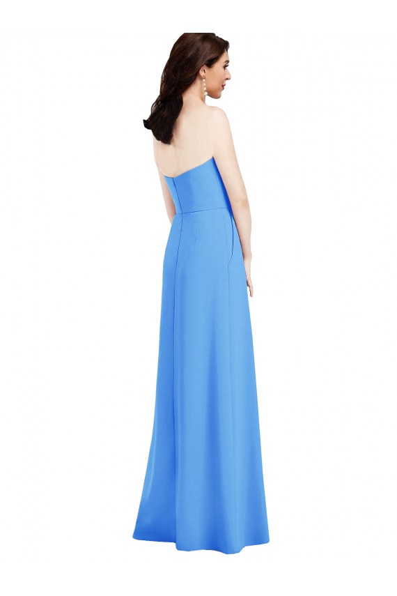 Peacock Blue Strapless Sleeveless Low Back Trumpet Semi Formal Evening Dress / Prom Dress / Bridesmaid Dress Townsville