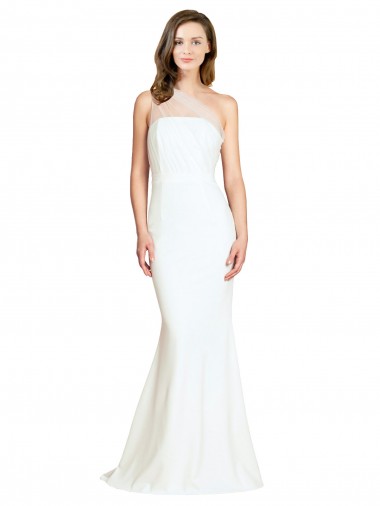 Ivory One Shoulder Sleeveless Mermaid Formal Evening Gown / Bridesmaid Dress Townsville