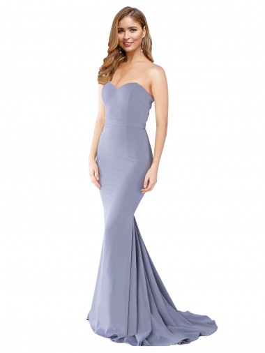 Smoke Blue Strapless Sleeveless Low Back Mermaid Formal Evening Gown / Prom Dress / Bridesmaid Dress Townsville