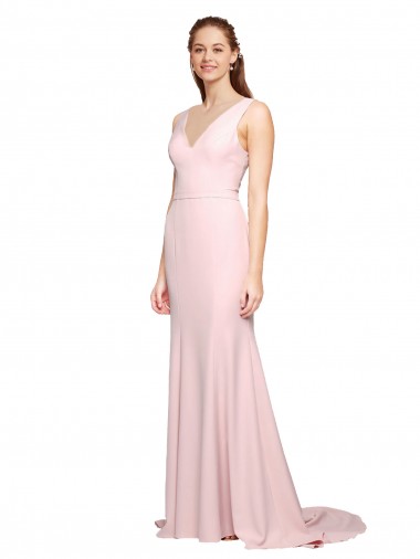 Pink V-Neck Sleeveless V-Back A-Line Black Tie Evening Dress / Prom Dress / Bridesmaid Dress Townsville