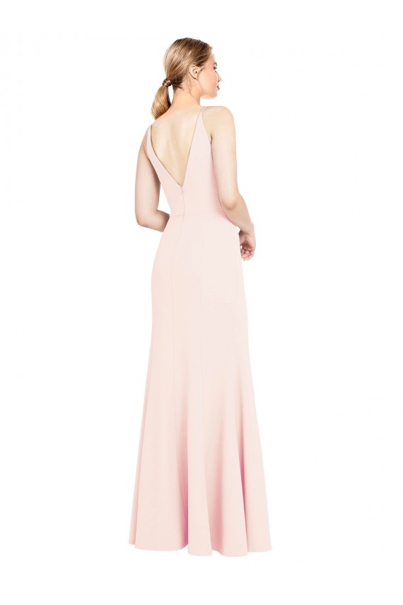 Pink High Neck Sleeveless V-Back A-Line Formal Evening Gown / Prom Dress / Bridesmaid Dress Townsville