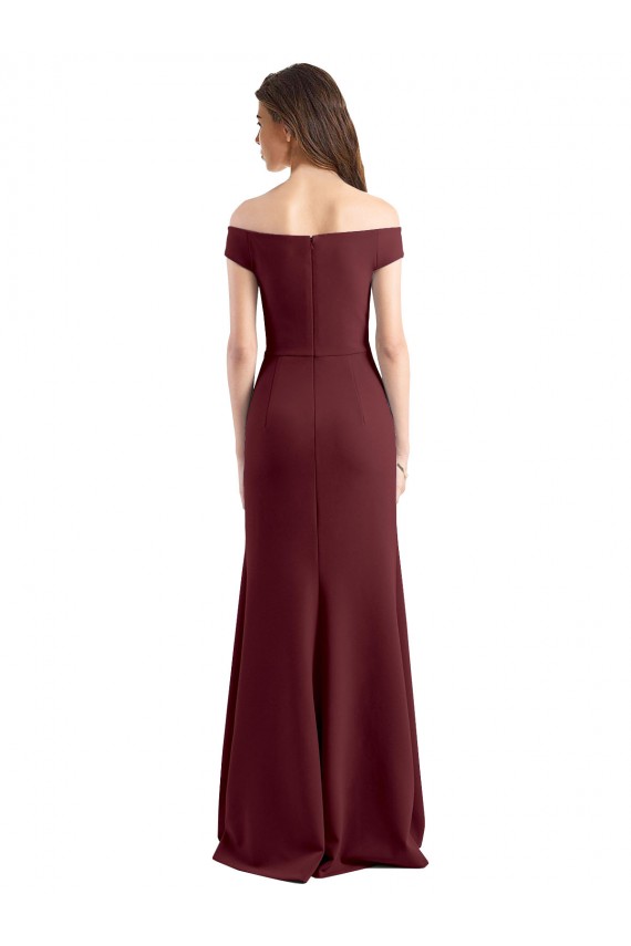 Burgundy Gold High Neck Sleeveless Sheath Prom Dress / Bridesmaid Dress Townsville