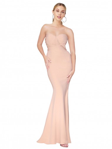 Nude High Neck Sleeveless Mermaid Formal Dress / Bridesmaid Dress Townsville