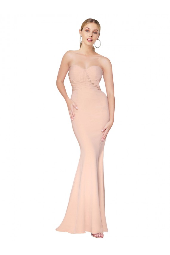 Nude High Neck Sleeveless Mermaid Formal Dress / Bridesmaid Dress Townsville