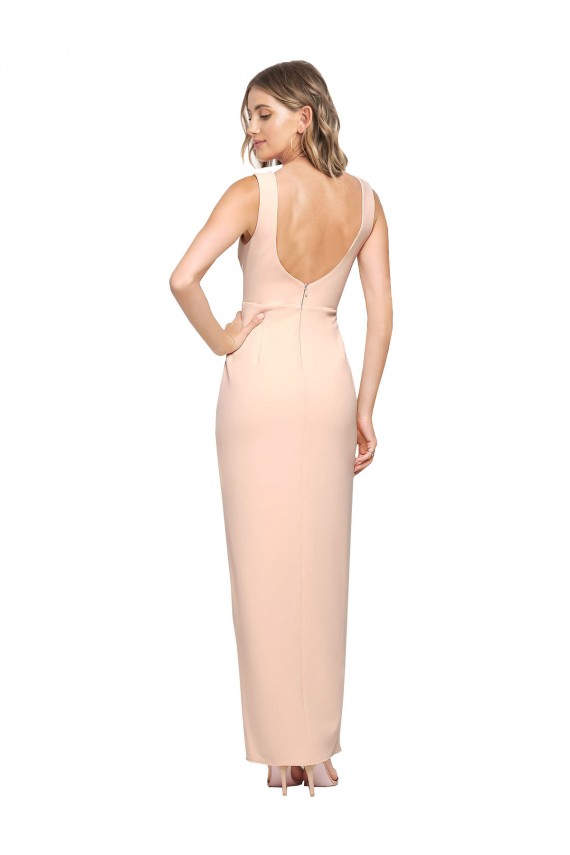 Nude Square Neck Sleeveless Sheath Formal Evening Gown / Prom Dress / Bridesmaid Dress Townsville