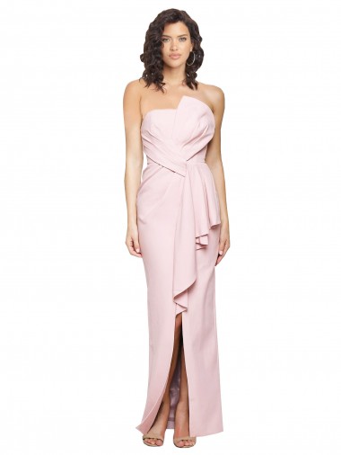 Pink Strapless Sleeveless Low Back Sheath Formal Dress / Bridesmaid Dress Townsville