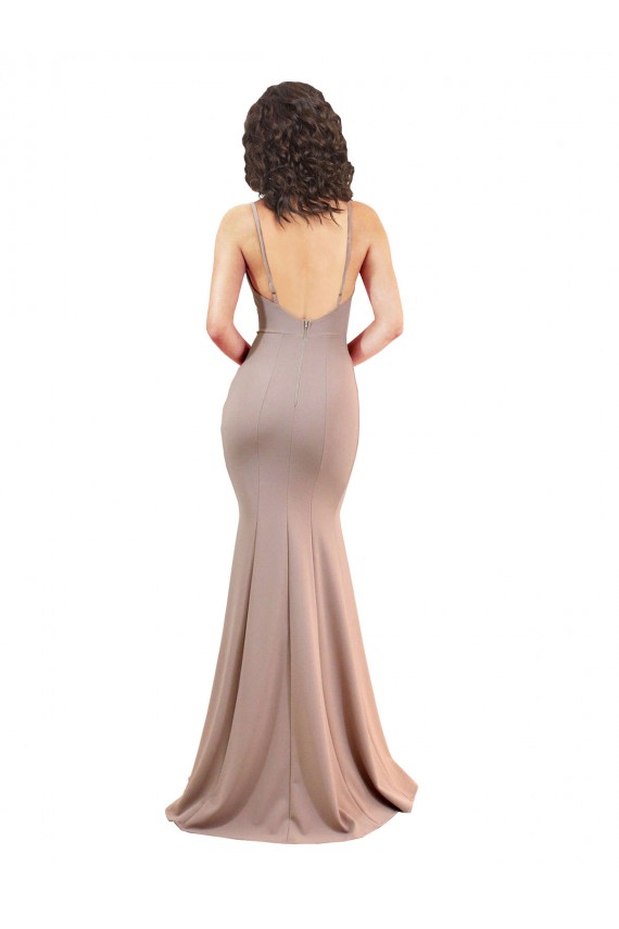 Dusty Pink V-Neck Sleeveless Low Back Mermaid Black Tie Evening Gown / Prom Dress / Bridesmaid Dress Townsville