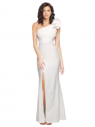 Ivory One Shoulder Sleeveless Sheath Formal Evening Gown / Prom Dress / Bridesmaid Dress Townsville