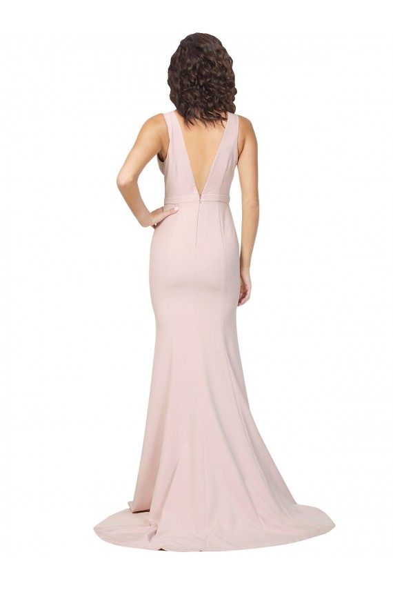 Pink V-Neck Sleeveless V-Back Sheath Black Tie Evening Gown / Prom Dress / Bridesmaid Dress Townsville