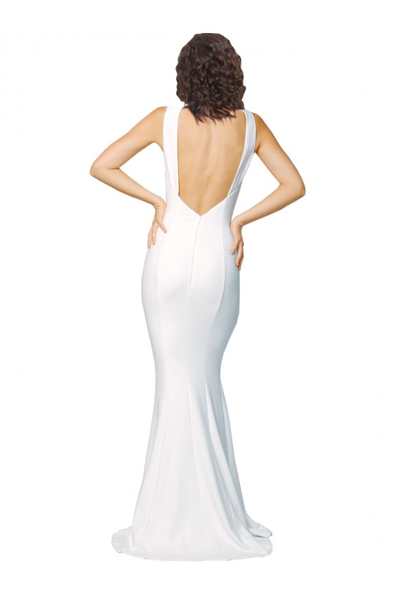 Ivory High Neck Sleeveless V-Back Sheath Formal Evening Gown / Prom Dress / Bridesmaid Dress Townsville