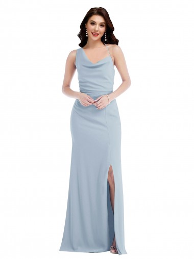 Light Sky Blue One Shoulder Sleeveless Trumpet Formal Dress / Bridesmaid Dress Townsville