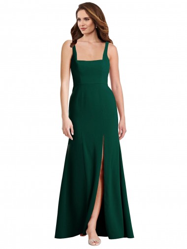 Midnight Green Square Neck Sleeveless Trumpet Semi Formal Evening Dress / Prom Dress / Bridesmaid Dress Townsville