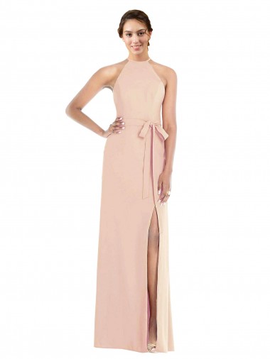 Nude Halter Neck Sleeveless Open Back Trumpet Formal Evening Gown / Prom Dress / Bridesmaid Dress Townsville