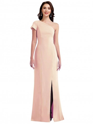 Nude One Shoulder Cap Sleeves Trumpet Formal Evening Gown / Prom Dress / Bridesmaid Dress Townsville