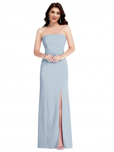 Light Sky Blue Strapless Sleeveless Low Back A-Line Formal Evening Gown / Prom Dress / Bridesmaid Dress Townsville