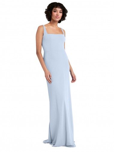 Light Sky Blue Square Neck Sleeveless Sheath Prom Dress / Bridesmaid Dress Townsville