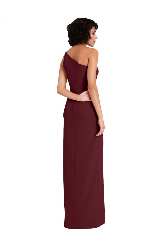 Burgundy Gold One Shoulder Sleeveless Sheath Formal Evening Gown / Prom Dress / Bridesmaid Dress Townsville