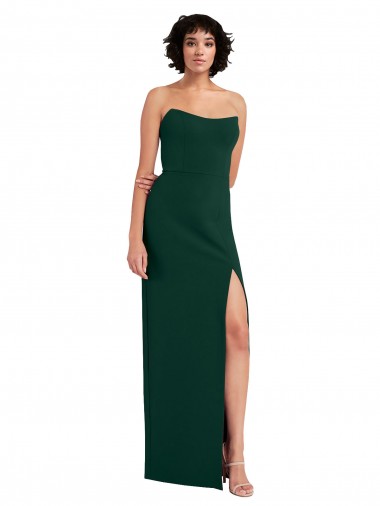 Midnight Green Strapless Sleeveless Low Back Sheath Formal Evening Gown / Prom Dress / Bridesmaid Dress Townsville