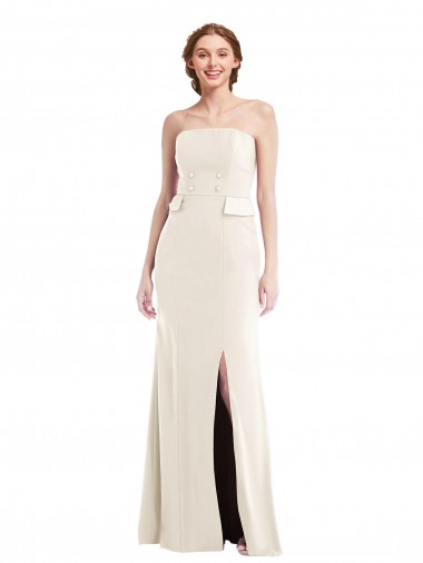 Ivory Strapless Sleeveless Trumpet Semi Formal Evening Dress / Prom Dress / Bridesmaid Dress Townsville