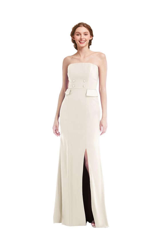 Ivory Strapless Sleeveless Trumpet Semi Formal Evening Dress / Prom Dress / Bridesmaid Dress Townsville