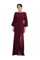 Burgundy Gold Bateau Neck Long Sleeves Open Back Trumpet Formal Evening Gown / Prom Dress / Bridesmaid Dress Townsville