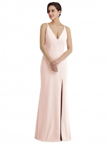 Pink V-Neck Sleeveless V-Back Trumpet Formal Evening Gown / Prom Dress / Bridesmaid Dress Townsville