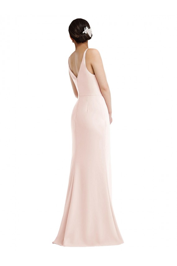 Pink V-Neck Sleeveless V-Back Trumpet Formal Evening Gown / Prom Dress / Bridesmaid Dress Townsville