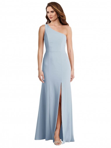 Light Sky Blue One Shoulder Sleeveless Trumpet Formal Evening Gown / Prom Dress / Bridesmaid Dress Townsville