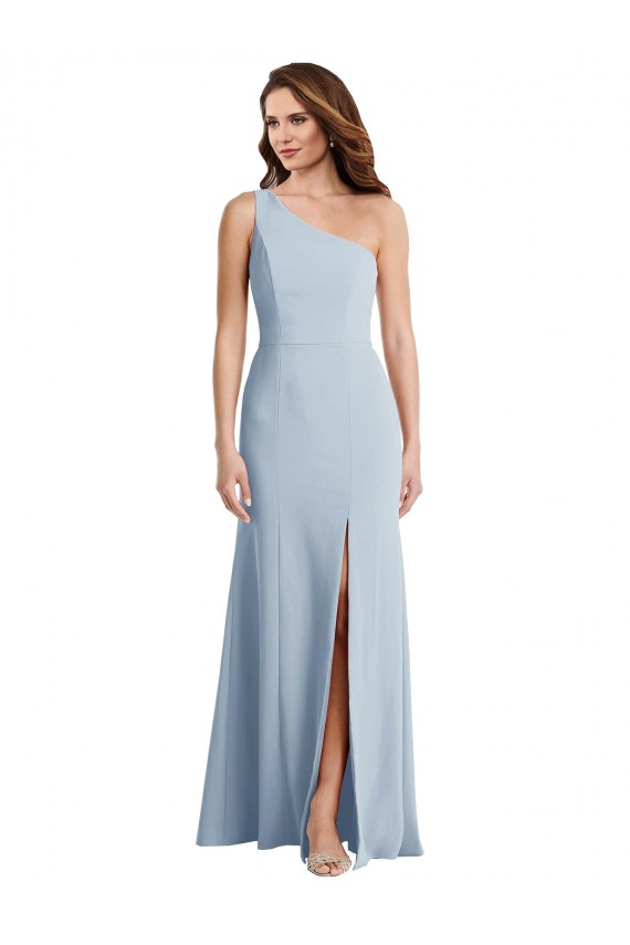 Light Sky Blue One Shoulder Sleeveless Trumpet Formal Evening Gown / Prom Dress / Bridesmaid Dress Townsville