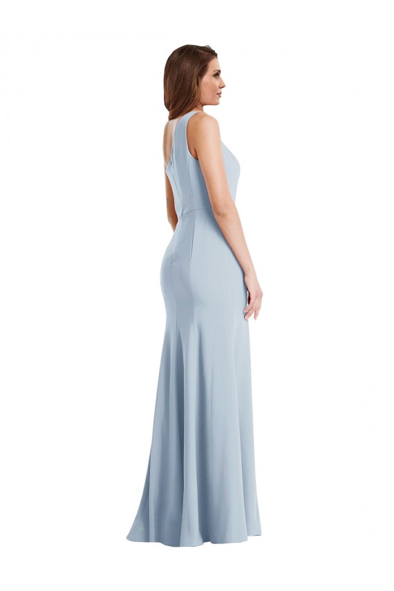 Light Sky Blue One Shoulder Sleeveless Trumpet Formal Evening Gown / Prom Dress / Bridesmaid Dress Townsville