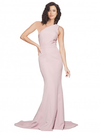 Mauve One Shoulder Sleeveless Sheath Semi Formal Evening Dress / Prom Dress / Bridesmaid Dress Townsville