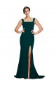 Midnight Green Square Neck Sleeveless Sheath Semi Formal Evening Dress / Prom Dress / Bridesmaid Dress Townsville